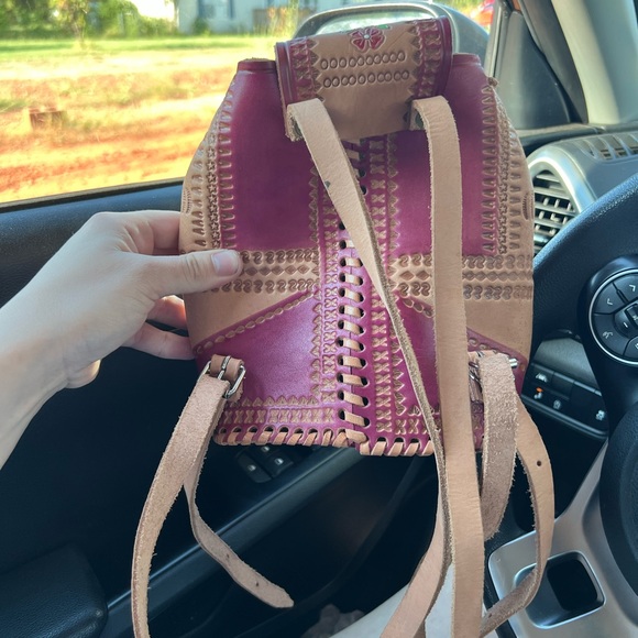 Embroidered Tan Backpack - Picture 2 of 2